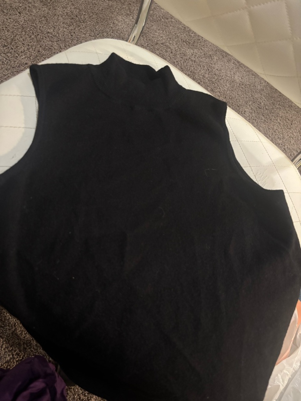 Marled Off-the-Shoulder Black Sweater